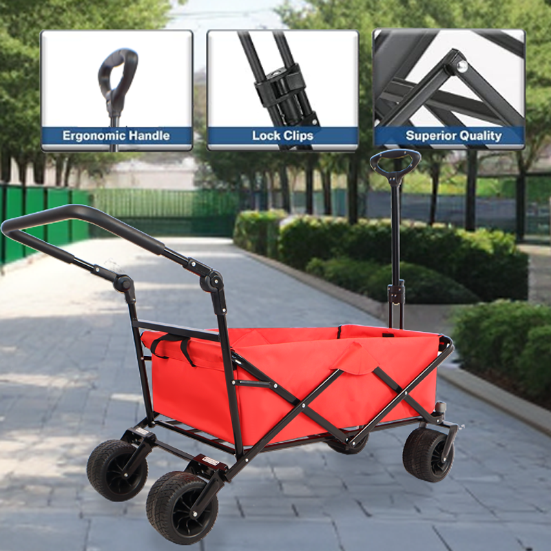 American Smart EP utility garden cart with custom color, folding camping trolley, outdoor picnic and beach wagon, sturdy and portable.