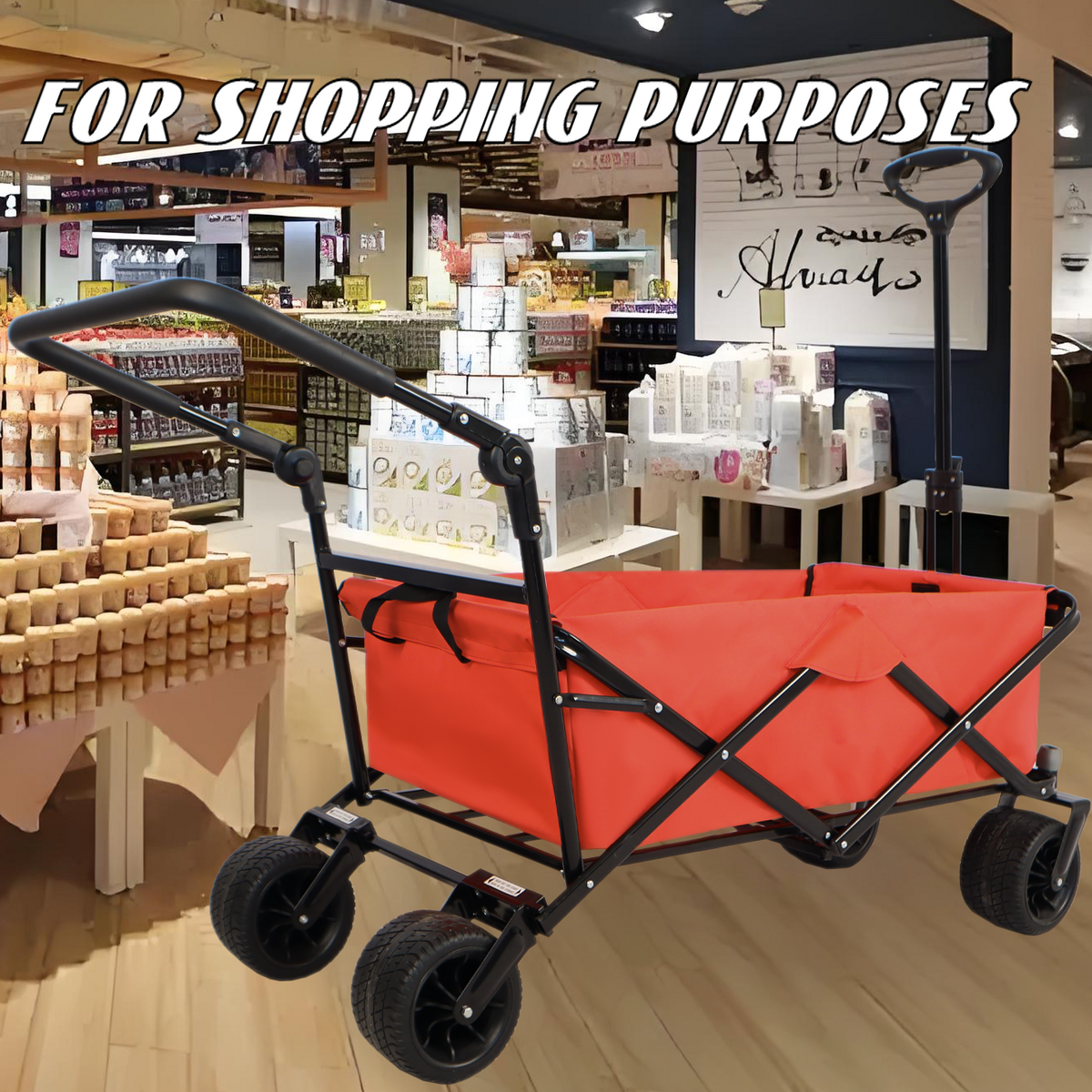American Smart EP utility garden cart with customized color, folding camping trolley, outdoor picnic and beach wagon, sturdy and portable.