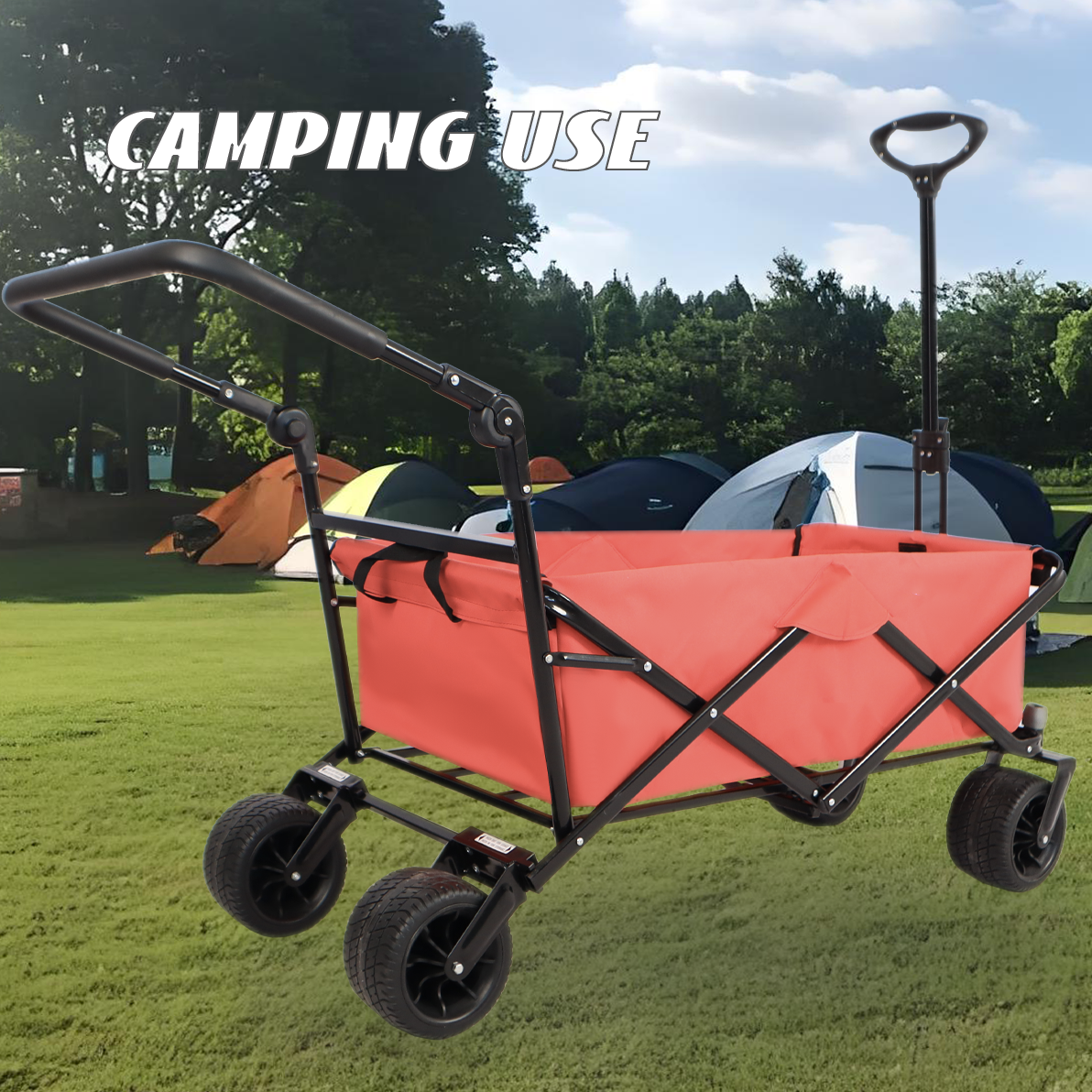 American Smart EP utility garden cart with customizable color, folding design, outdoor camping, picnic, and beach wagon for easy transport