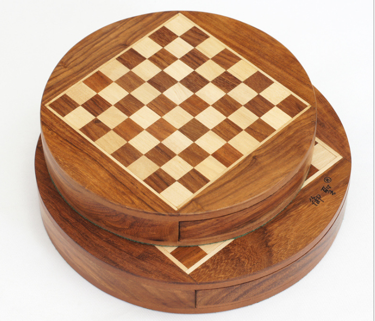 Magnetic wooden chess set with black and natural pieces, American Smart - EP brand, on a wooden board for strategic gameplay.