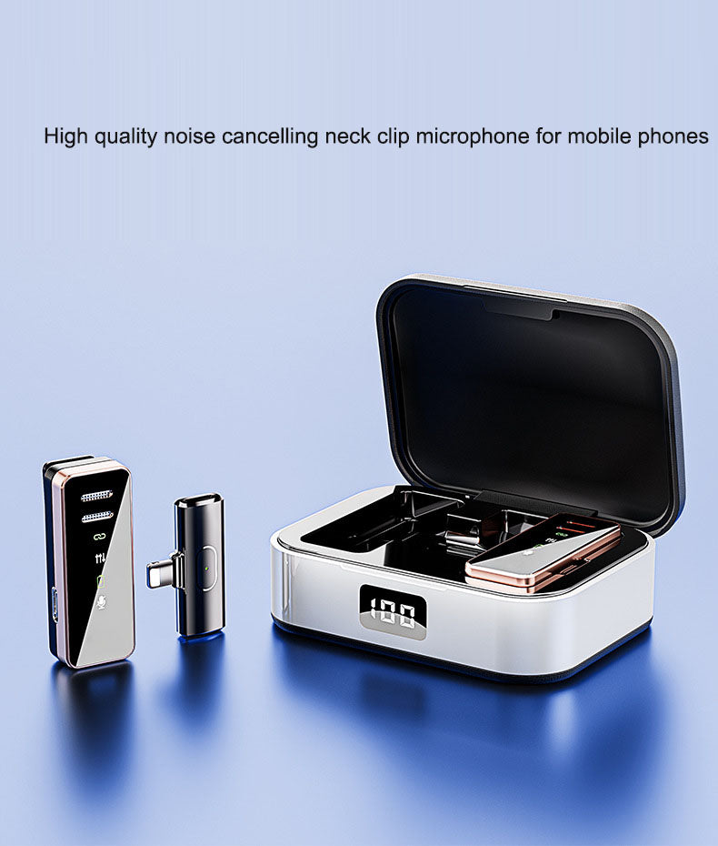 American Smart EP S18 wireless lavalier microphone with charging compartment, digital display, noise reduction, and reverberation control