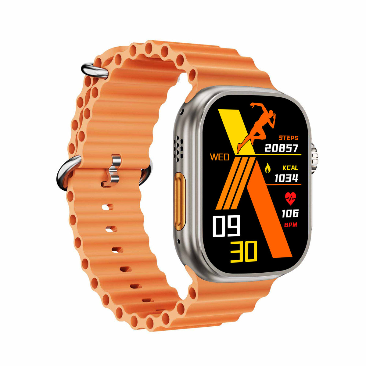 American Smart Ultra Sport S9 Ultra smartwatch displaying fitness tracking and digital watch face on a sleek black band