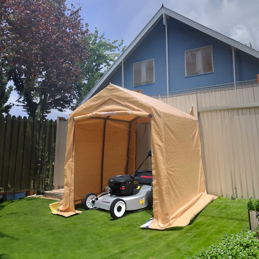 7x8 ft Outdoor Portable Gazebo Storage Shelter Shed with 2 Roll up Zipper Doors & Vents Carport - American Smart