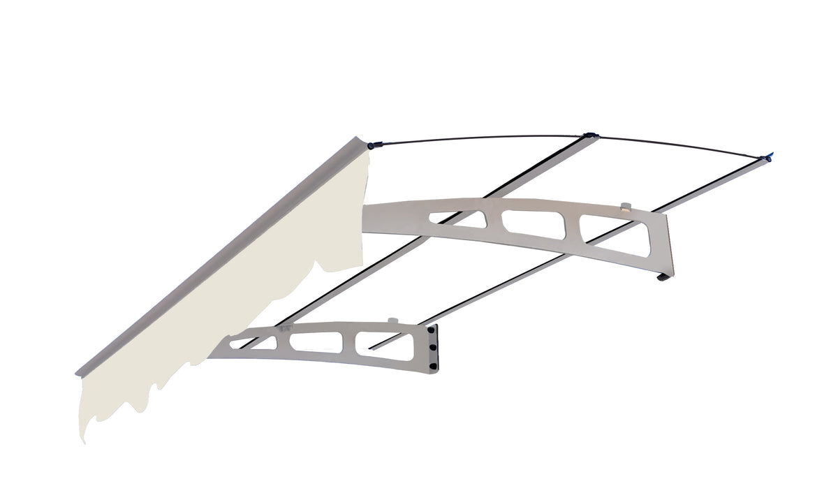 American Smart EP 5934W series door window awning canopy made of 3.5mm thick polycarbonate sheet, 59 x 34 inches, clear and durable.