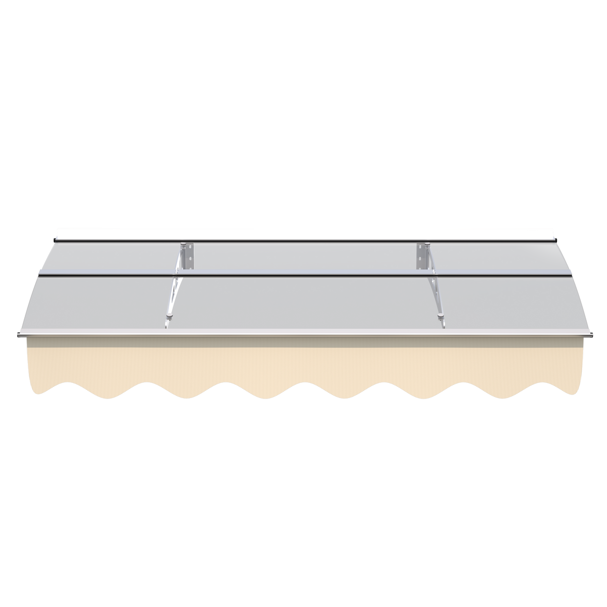 American Smart EP 5934W series door window awning canopy in clear polycarbonate, 59x34 inches, with 0.137 inch thickness.