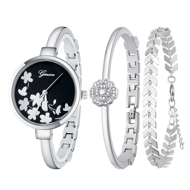 American Smart women's quartz watch jewelry set featuring Geneva style design, perfect for Christmas or birthday gifts.