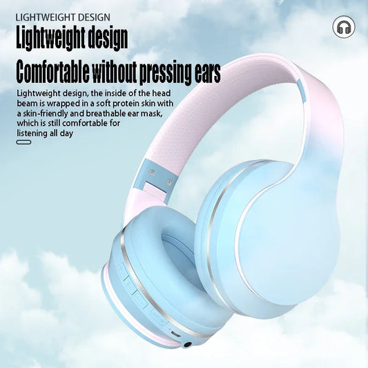 DR56 Headset Wireless Bluetooth Headset Children's Online Game Class Call E-sports Headset New Gradient. - American Smart