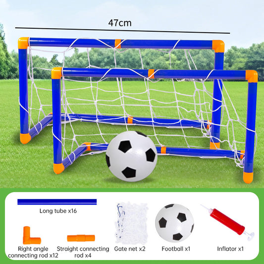 Mini foldable plastic soccer set with detachable posts by American Smart, ideal for indoor and outdoor kids' play and birthdays.