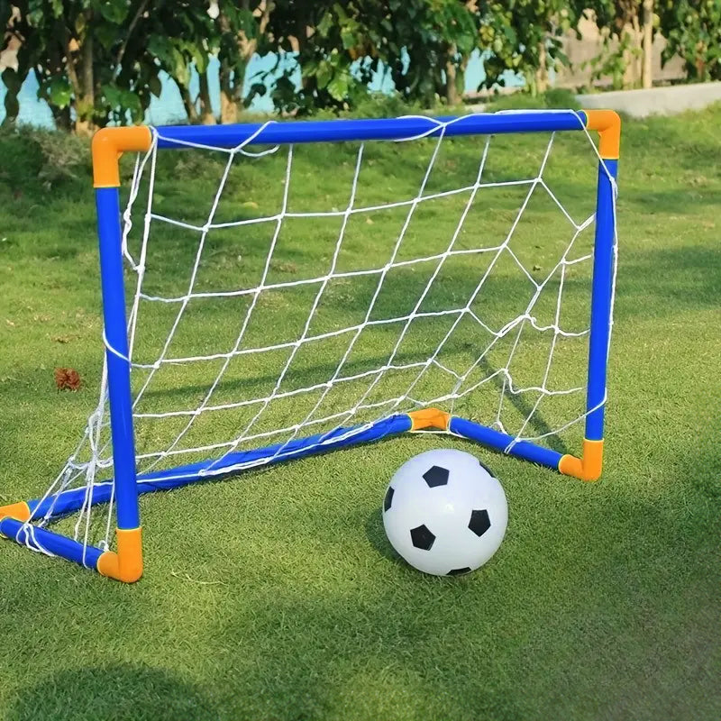 Mini foldable plastic soccer set by American Smart with detachable posts, suitable for indoor and outdoor play, ideal kids' birthday gift