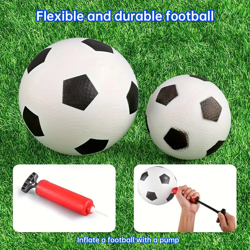 Mini foldable plastic soccer set with detachable posts by American Smart, ideal for kids’ indoor and outdoor play.
