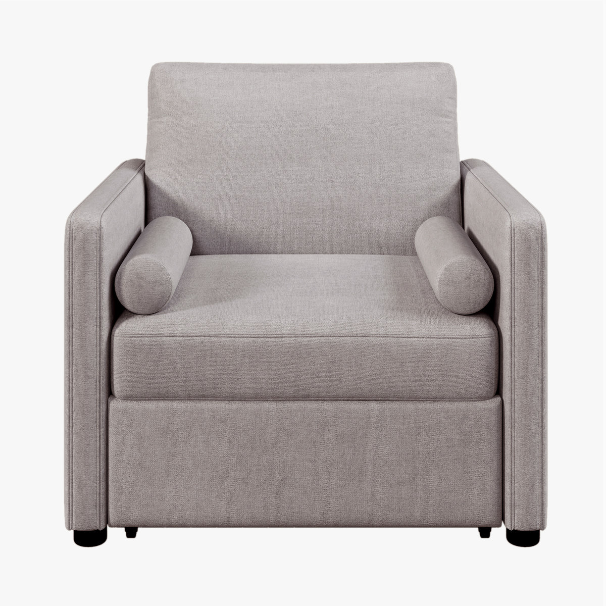 Tan linen 3-in-1 convertible sleeper chair by American Smart with adjustable backrest, serving as a lounger or bed for living rooms.