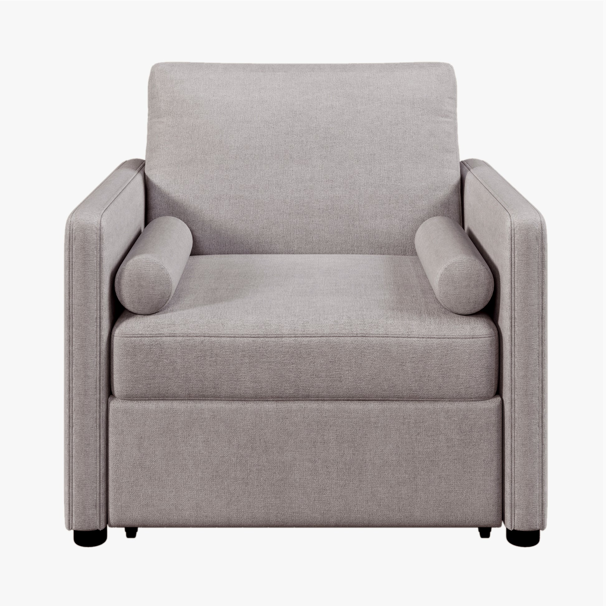 Tan linen 3-in-1 convertible sleeper chair by American Smart with adjustable backrest, serving as a lounger or bed for living rooms.