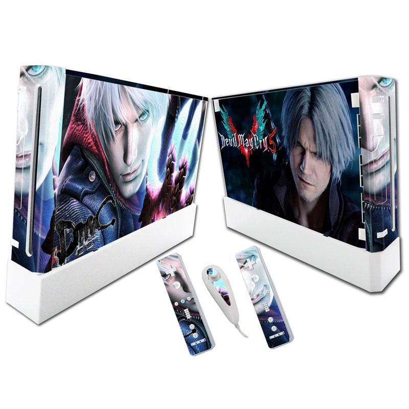 Colorful PVC decal skin sticker for Wii console by American Smart - EP, featuring vibrant, decorative game-themed designs.