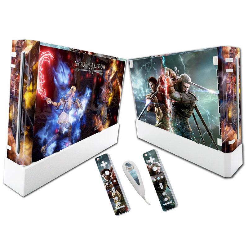Colorful PVC Wii skin sticker decal by American Smart - EP, featuring vibrant game-themed designs on a durable protective cover.