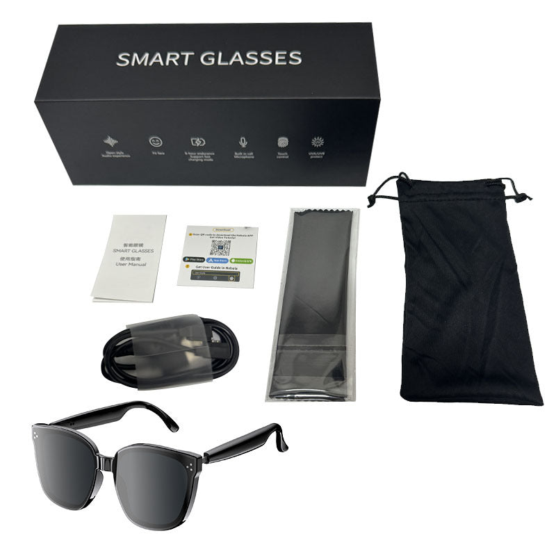 American Smart HY-C8 AI wireless Bluetooth glasses earphones for translation, featuring 75 languages and conference interpretation.