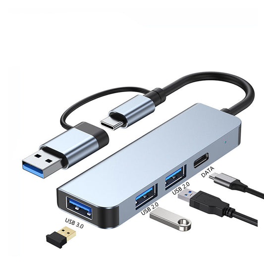 American Smart Type-C4-in-1 USB 3.0 docking station with multiple ports for MacBook and laptops, showing a sleek hub splitter design.