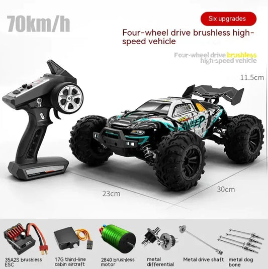 Diecast American Smart EP remote control off-road vehicle model with brushless motor and high-speed off-road design.