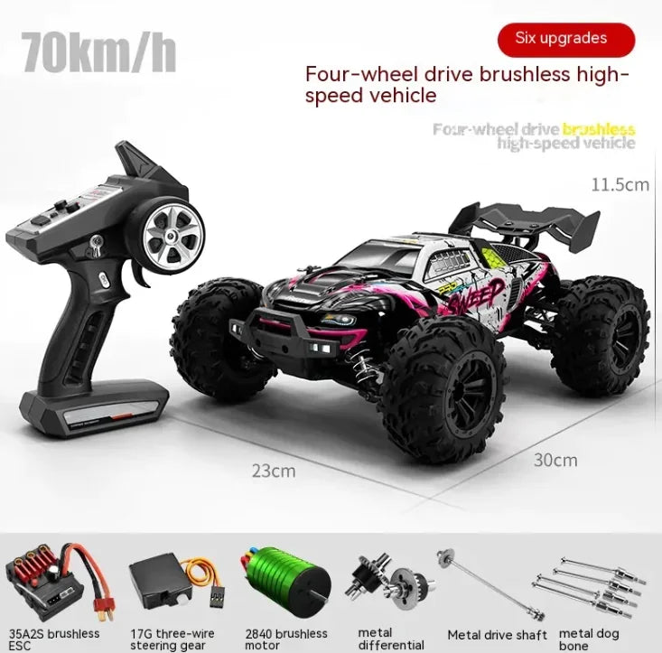 American Smart EP remote control diecast off-road vehicle with high-speed, off-road tires and detailed rugged design.