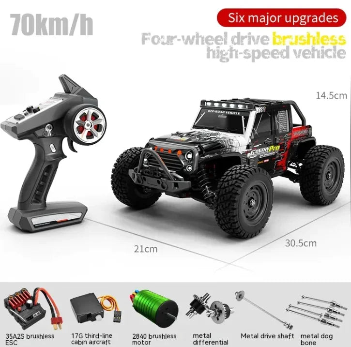 Diecast American Smart EP remote control off-road vehicle with brushless motor and high-speed design, suitable for off-road terrain.