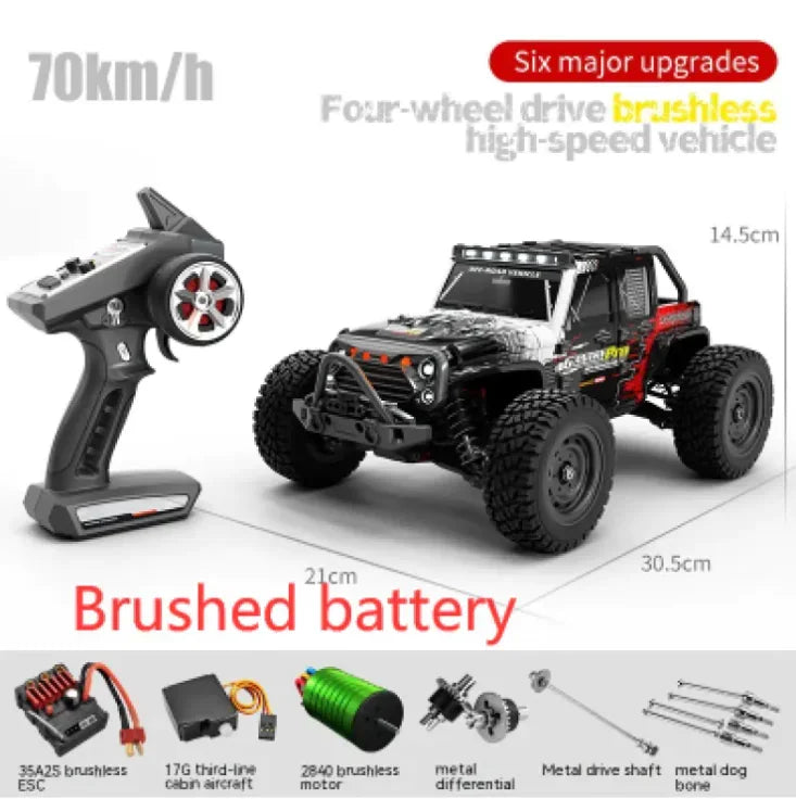 Diecast American Smart EP remote control off-road vehicle with brushless motor, high-speed, rugged design, and detailed exterior.
