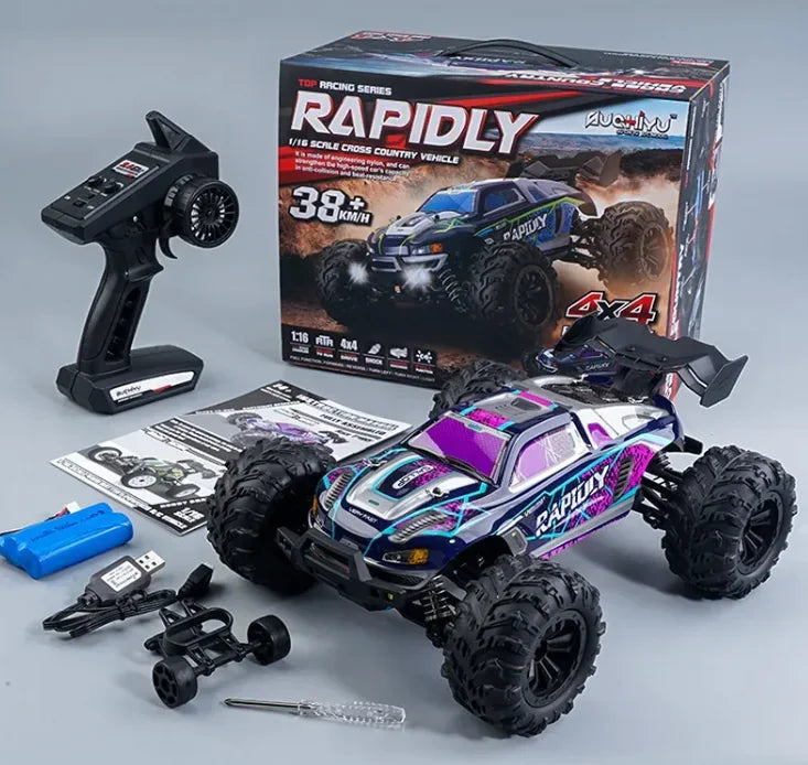 Diecast American Smart EP off-road vehicle model with remote control, featuring a high-speed, brushless motor and rugged design.