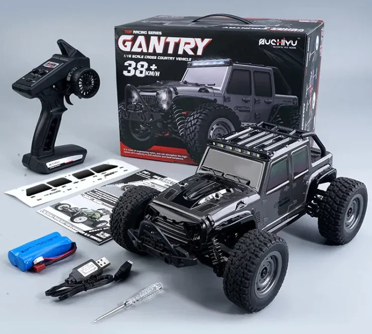 Diecast American Smart EP remote control off-road vehicle with high-speed brushless motor and rugged design.