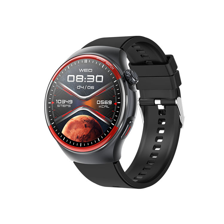 American Smart T82 Bluetooth blood sugar monitor with NFC, heart rate, body temperature, and HD display for health tracking.