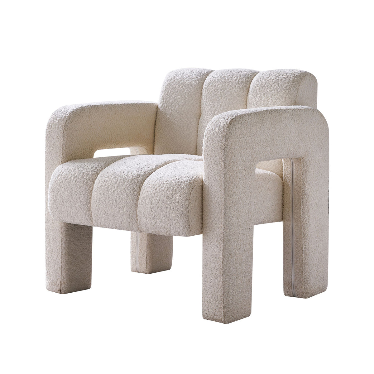 American Smart 31.10-inch wide boucle upholstered accent chair with plush fabric and modern design.