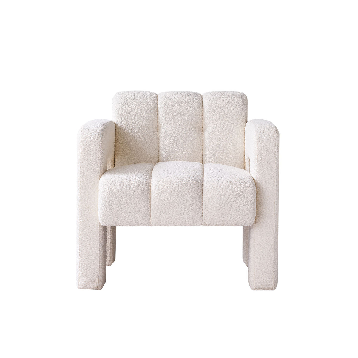 American Smart EP 31.10-inch wide boucle upholstered accent chair with plush fabric and modern design.