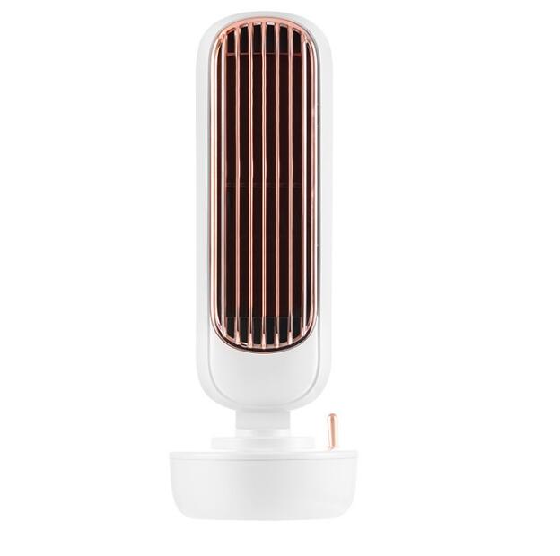 Mini portable air conditioner and humidifier by American Smart EP, USB desktop fan with water tank for home cooling and air purification.