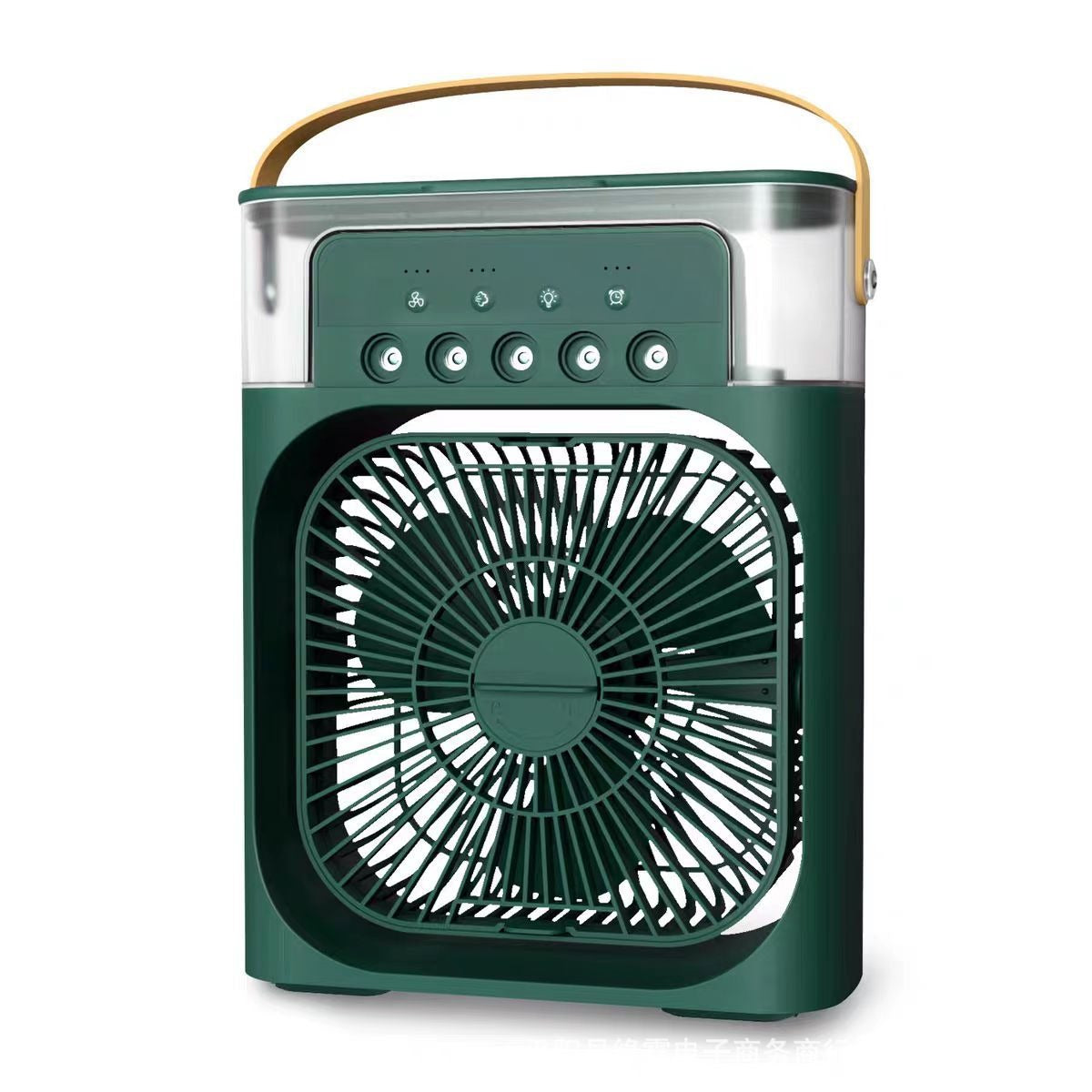 Portable 3-in-1 ice mist air cooler by American Smart EP, showing compact design with misting and cooling features.