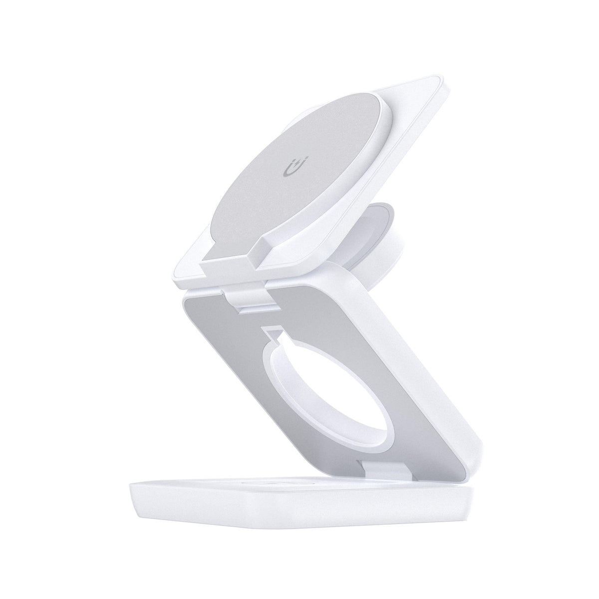 American Smart 3-in-1 wireless magnetic foldable charger for iPhone with stand and holder, compact charging power adapter.