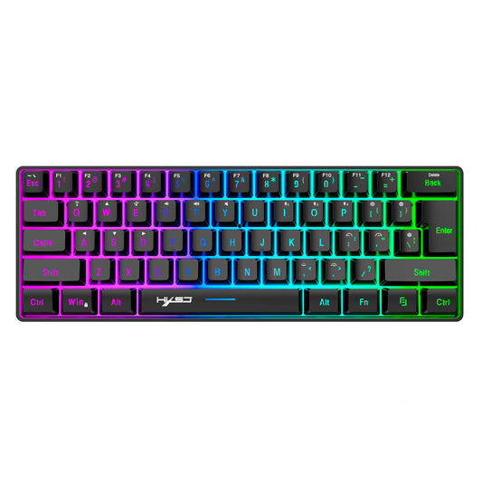 American Smart EP 61-key Bluetooth wireless keyboard with RGB backlight, mini design, compatible with tablets and phones.