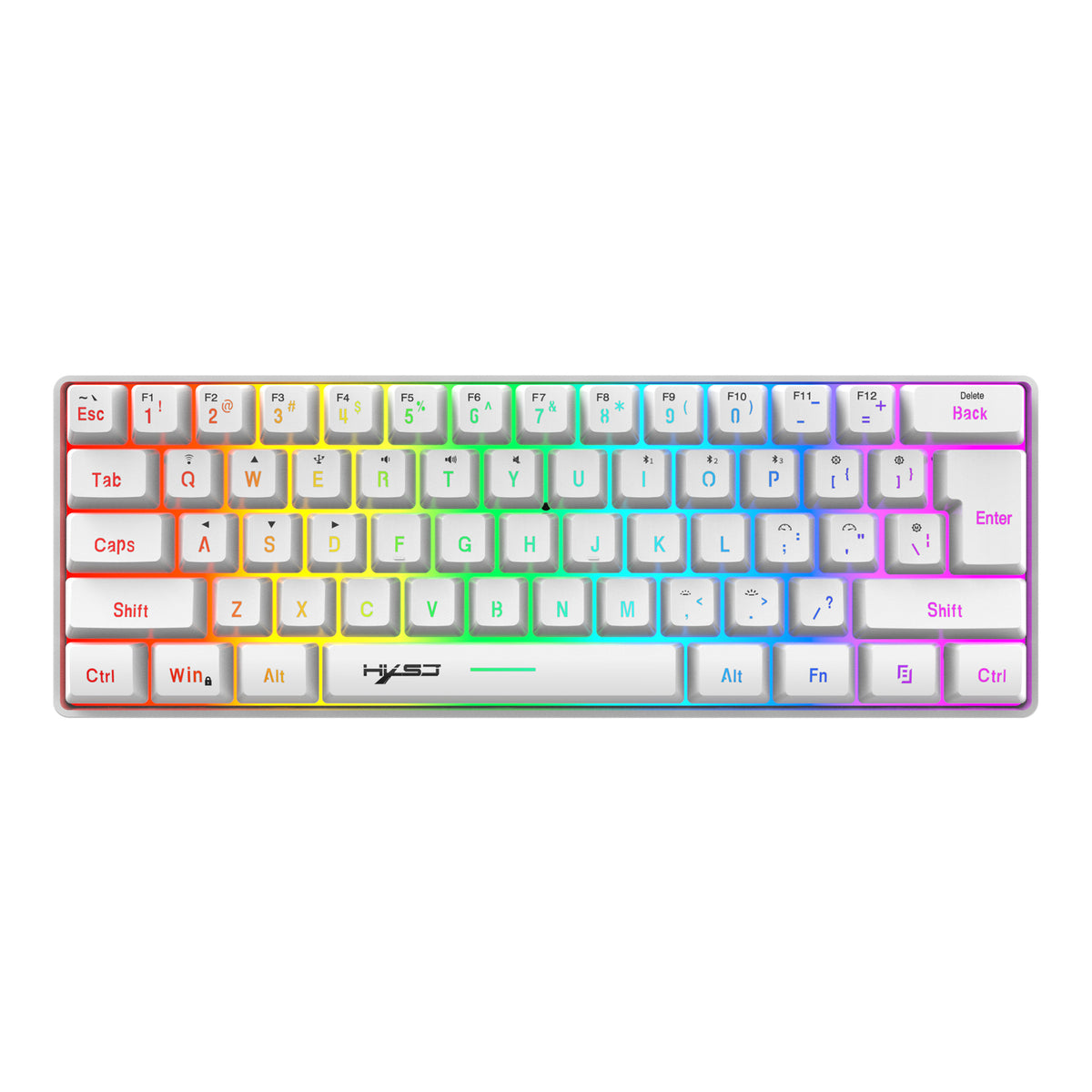 American Smart EP 61-key Bluetooth wireless keyboard with RGB backlight, mini keypad for tablets and phones, 2.4G connection.