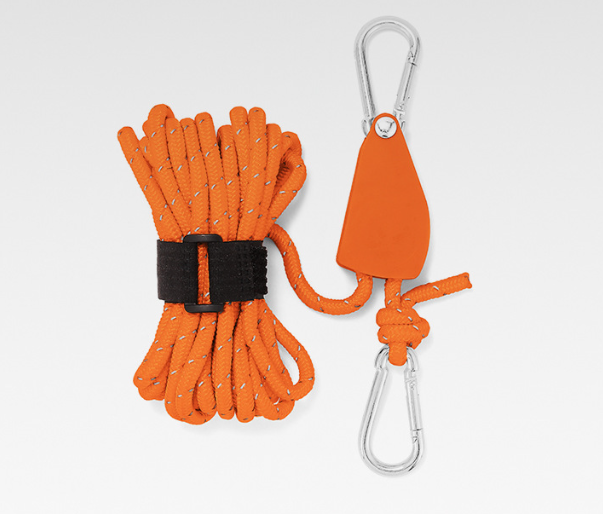 Camping Tent Tie Down Rope Tightener Fastening Pulley Ratchet Hangers Awning Rope Hook Canopy Buckle Rope Tightening Straps Tool - American Smart
