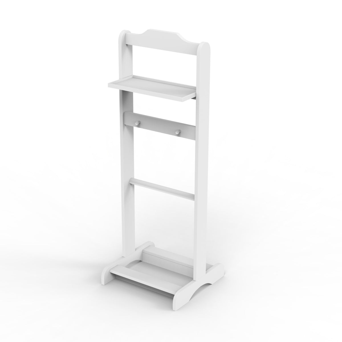 Accent Portable Garment Rack,Clothes Valet Stand with Storage Organizer,White Finish - American Smart