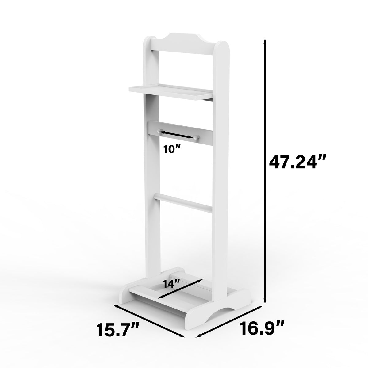 Accent Portable Garment Rack,Clothes Valet Stand with Storage Organizer,White Finish - American Smart