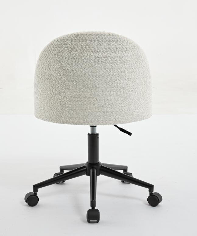 Black velvet fabric office chair by American Smart with cushioned seat, white frame, adjustable height, wheels, and mid-back support.