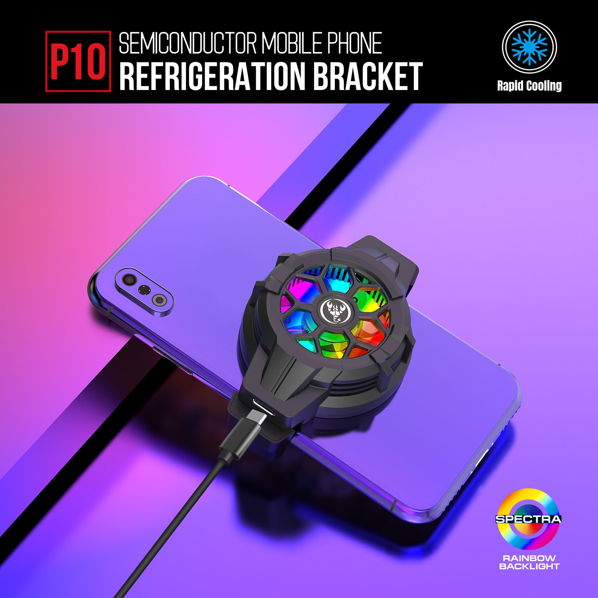 American Smart EP gaming phone heat dissipation clip with semiconductor cooling for back gaming phone cooling and enhanced thermal management.