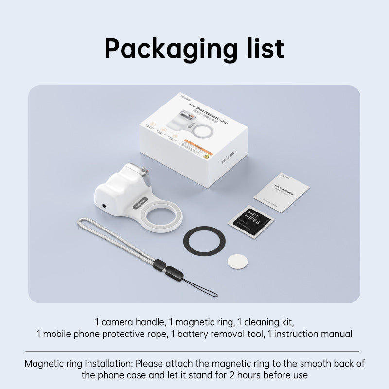 American Smart EP MagSafe compatible photography grip with wireless Bluetooth stabilizer for shake-free smartphone shooting.