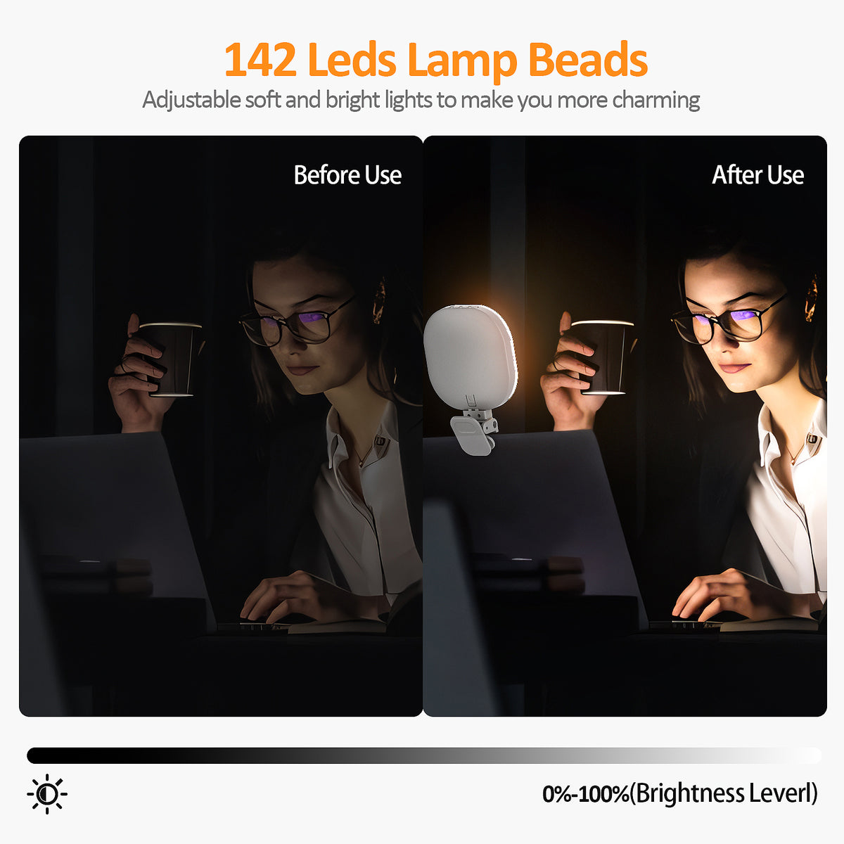 American Smart EP mobile phone fill light with LED ring light for live streaming, video calls, and laptop photography.
