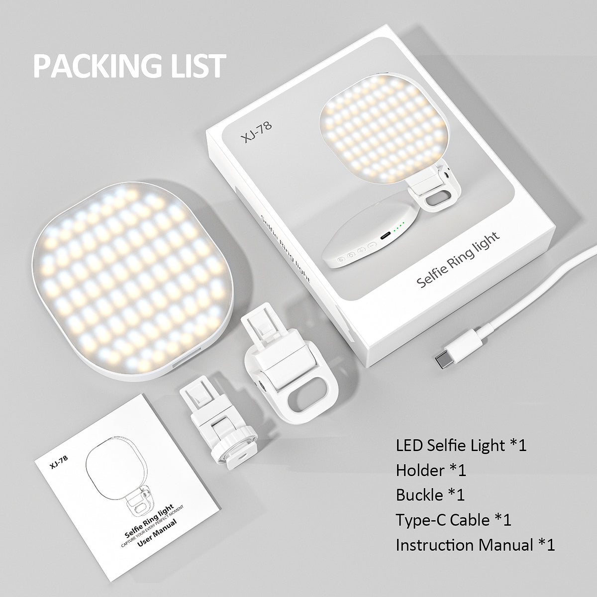 American Smart EP mobile phone fill light with LED ring light for live streaming, video calls, and laptop photography.