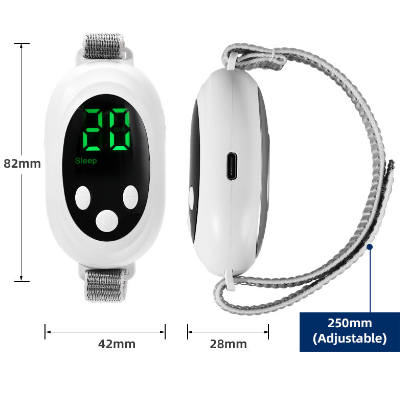 Portable American Smart EP pulse sleep aid device helping relieve insomnia and promote fast sleep, handheld design for easy use.