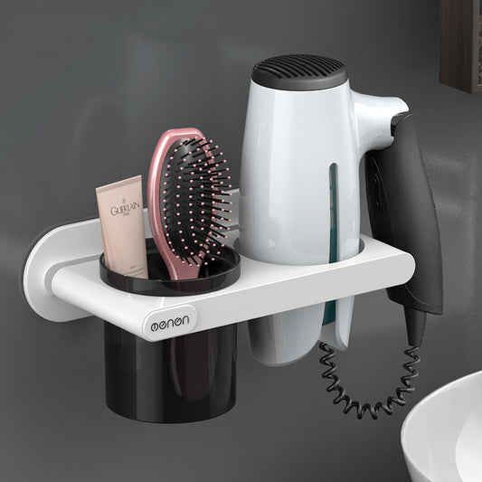 American Smart EP wall-mounted hanging hair dryer and toilet storage rack with non-perforated design for organized bathroom space.
