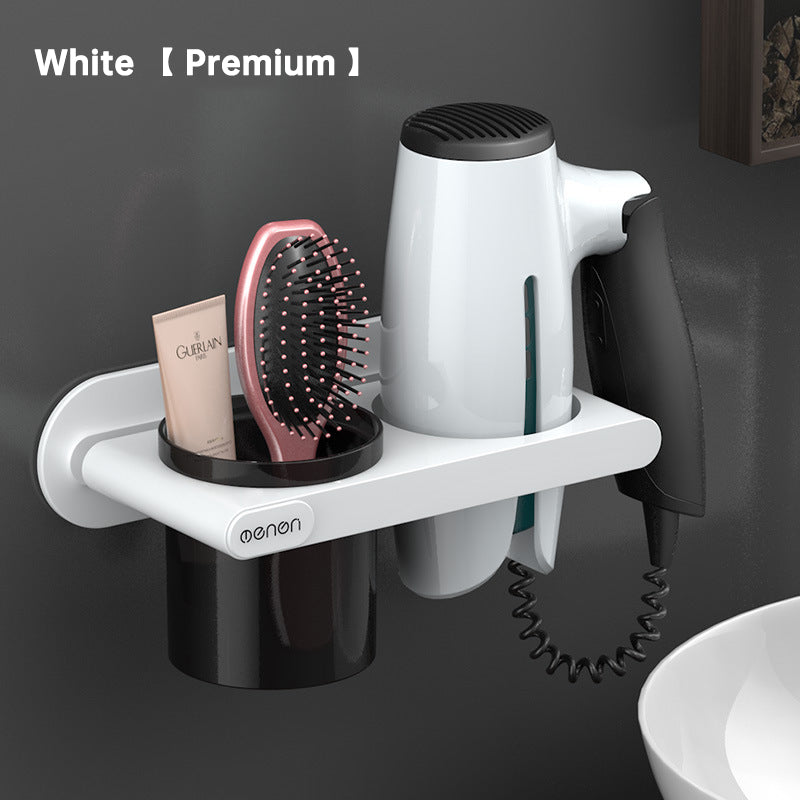 American Smart EP hanging hair dryer rack, wall-mounted bathroom storage for hair dryers and accessories, non-perforated design