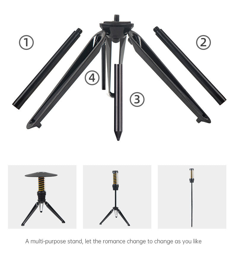 Portable camping light with tripod stand, American Smart - EP outdoor night lighthouse and marquee tent atmosphere lighting.