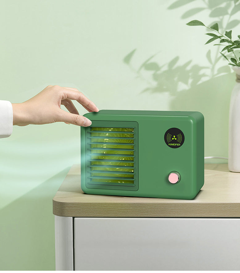 Small Spray Water Cooling Fan USB Charging Humidification Air Cooler Portable With Led Light Air Conditioning Refrigeration Electric Fan