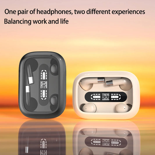 American Smart TWS wireless Bluetooth earbuds with ENC noise canceling, microphone, waterproof design, ideal for sleep and sports.