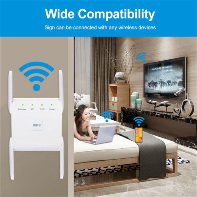 American Smart EP AC1200M dual band WiFi repeater and signal amplifier, high-power 5G wireless extender for improved coverage