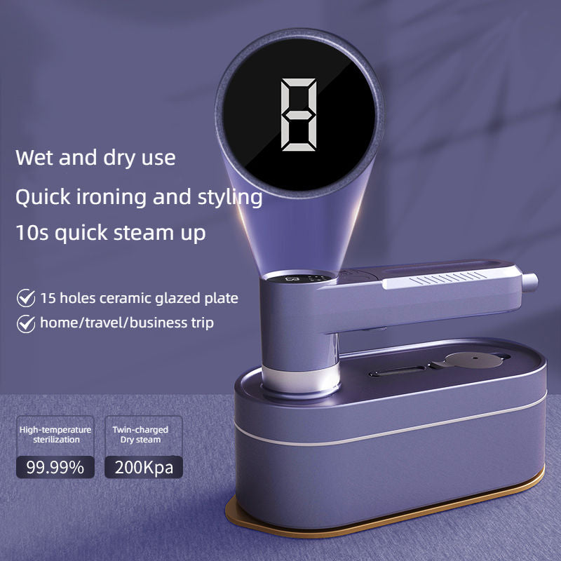 American Smart EP portable handheld garment steamer with 1200W quick heat for clothes and fabric, compact travel iron in black.